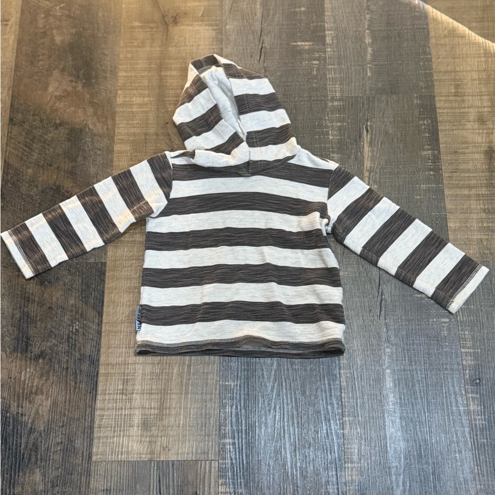 Naartjie Striped Kids Top with a Hood